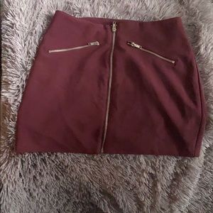 Forever 21 maroon high waisted skirt